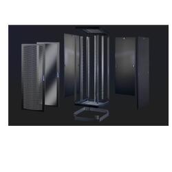 ARMADIO TECNO A PAVIMENTO C/PORTA ANTERIORE IN VETRO  PANNELLI        LATERALI E POSTERIORE CIECHI  ZOCCOLO H.100MM  MONTANTI ANTERIORI  19