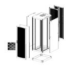 ARMADIO TECNO 1000 A PAVIMENTO C/PORTA SINGOLA ANTERIORE E POSTERIORE IN METALLO  AERATA  IN VETRO  PANNELLI LATERALI E POSTERIORE CIECHI