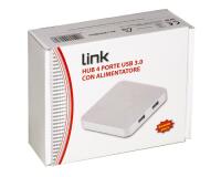 LINK - HUB 4 PORTE USB 3.0 CON ALIMENTATORE