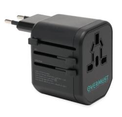 ADATTATORE DA VIAGGIO UNIVERSALE CON 2 PORTE USB -- COMPATIBILITÀ     ASSOLUTA 110-240W