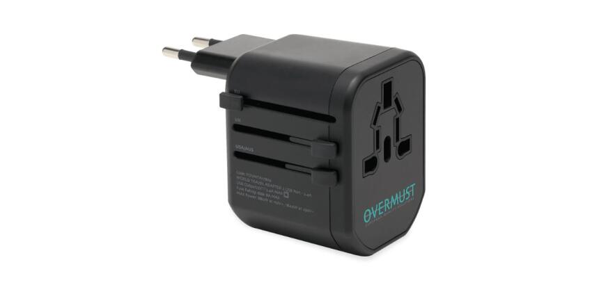 ADATTATORE DA VIAGGIO UNIVERSALE CON 2 PORTE USB -- COMPATIBILITÀ     ASSOLUTA 110-240W