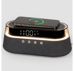 Radio cassa bluetooth  lampada RGB  Wireless 15W orologio  GRAY