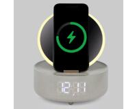 Specchio  lampada orologio sveglia cassa bluetooth GRAY