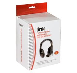LINK - CUFFIA AUDIO CON MICROFONO ORIENTABILE CONNETTORE 1X3 5MM