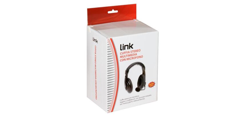 LINK - CUFFIA AUDIO CON MICROFONO ORIENTABILE CONNETTORE 1X3 5MM