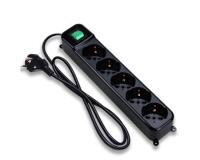 MULTIPRESA TECNOWARE FILTRATA 5 POSTI inclinati 45° Tipo Schuko/Italia 10/16A, + INTERRUTTORE Nera FMP5GIG