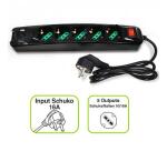 POWER CLEANER 5: INGRESSO SCHUKO - 5 USCITE ITALIA/SCHUKO - 1 PORTA USB-A - 1 PORTA USB-C - TOGETHER ON