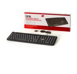 TASTIERA ITALIANA USB 108 TASTI COLORE NERO IN PLASTICA RICICLATA