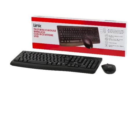 LINK - KIT TASTIERA ITALIANA E MOUSE WIRELESS NERO