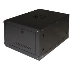 LINK - ARMADIO RACK 19  6U LINK SERIE LIGHT COLORE NERO CON PORTA VETRO (AxPxL) MM 300X400X530 RIPIANO INCLUSO
