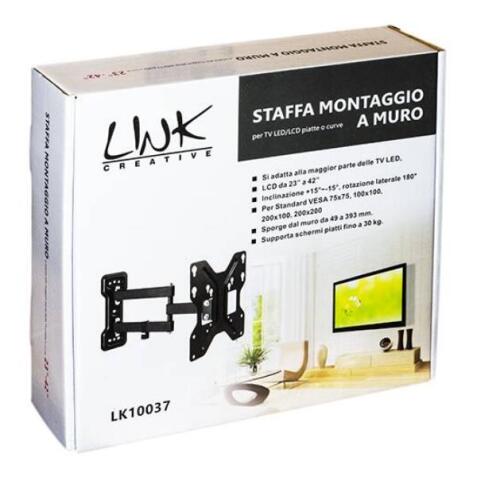 LINK - STAFFA A MURO ORIENTABILE A 3 NODI PER TV 23-42  FINO A VESA 200X200