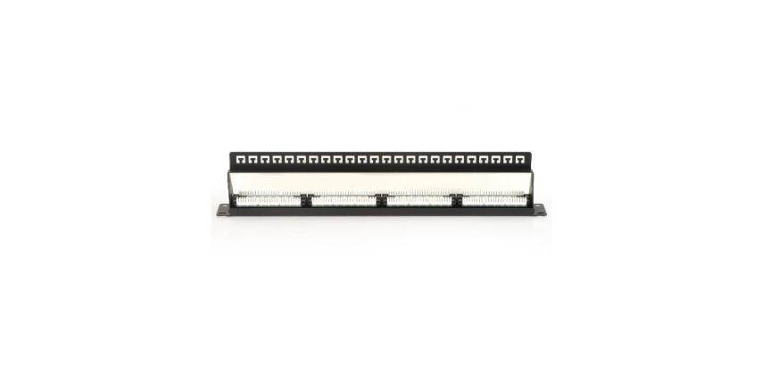 PANNELLO PATCH 19" NON SCHERMATO UTP 24 PORTE 8 POLI RJ45 PER RETI CATEGORIA 6 NERO