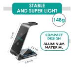 CARICATORE WIRELESS 3 IN 1  SUPPORTO DI RICARICA MAGNETICO            COMPATIBILE CON DISPOSITIVI CON RICARICA WIRELESS