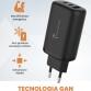 TECHMADE CARICATORE RAPIDO GaN 3PORTE (2 USB-C+1 USB-A) 65 WATT