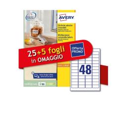 ETICHETTE BIANCHE RIMOVIBILI  45 7 X 21 2MM  48 ETICHETTE PER FOGLIO  LASER E INKJET  25+5FF OMAGGIO