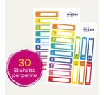 Etichette per penne smile  50x10mm  15 etichette per foglio  adesivo permanente  scrivibili a mano  confezione da 2 fogli