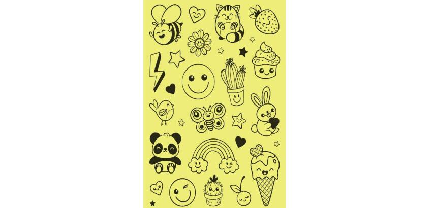 Adesivi riflettenti smile giallo fluo  56 adesivi