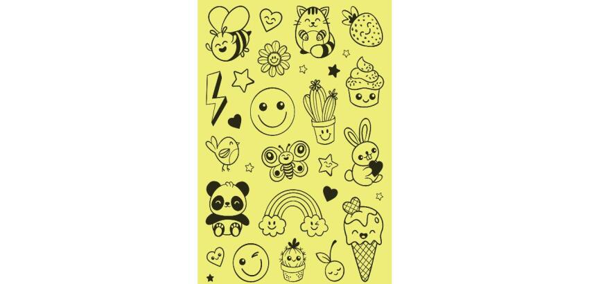 Adesivi riflettenti smile giallo fluo  56 adesivi
