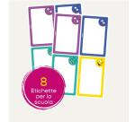 Etichette per la scuola  libri/quaderni  smile  68x46mm  4 etichette per foglio  adesivo permanente  confezione da 2ff