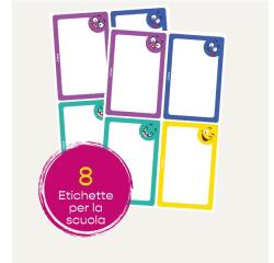 Etichette per la scuola  libri/quaderni  smile  68x46mm  4 etichette per foglio  adesivo permanente  confezione da 2ff