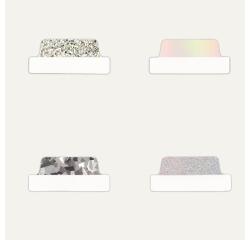 Indici segna pagina adesivi 63 5x25 4mm  16 indici  4 fantasie olografiche