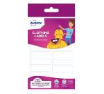 AVERY Etichette per tessuti applicabili senza ferro da stiro, resistenti alla lavatrice, scrivibili a mano, 2 fogli
