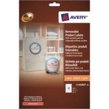 AVERY Etichette in carta bianca Ø 60 mm, 12 etichette per foglio, adesivo rimovibile, laser e inkjet, 20 fogli