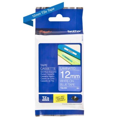 NASTRO TIPO TZ 12MM BIANCO/BLU 8 METRI