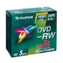 DVD-RW 4 7GB 2X JEWEL CASE CONFEZIONE 5 PEZZI