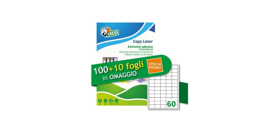 ETICHETTE BIANCHE ADESIVE 37 5X23 5MM  60 ETICHETTE PER FOGLIO        PERMANENTE  LASER/INKJET  CONFEZIONE DA 100 +10 FF OMAGGIO