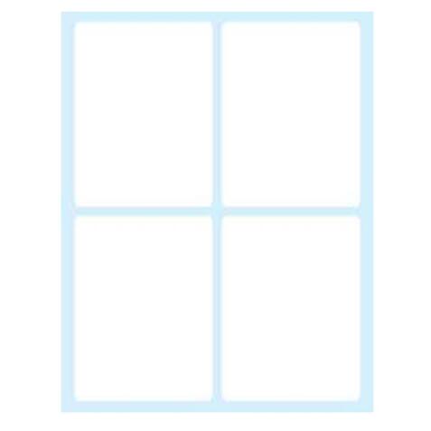 TICO Etichette adesive in carta bianca in bustina scrivibili a mano, 75x56mm, 4 etichette per foglio, adesivo permanente, 10 fogli