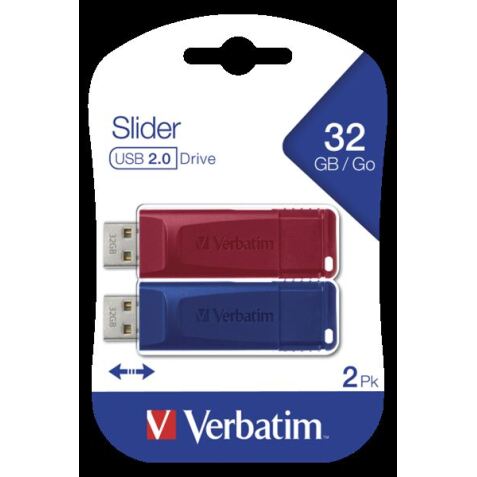 MEMORY USB 2.0 32GB SLIDER 2 PACK