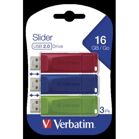 MEMORY USB 16GB SLIDER TRIPACK