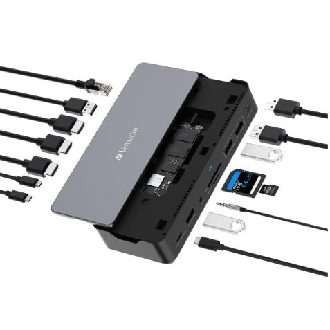 DOCKING STATION PRO  USB C 15 IN 1 HDMI CON SSD INCLUSA 8K  PD 80W