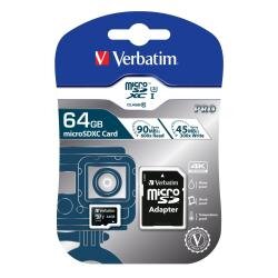 Verbatim Pro memory card 64 GB MicroSDXC UHS Class 10