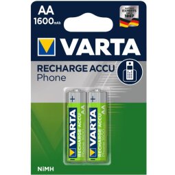 Varta Accu Phone Batteria Ricaricabile AA Stilo, 1600 mAh, Pre-caricate