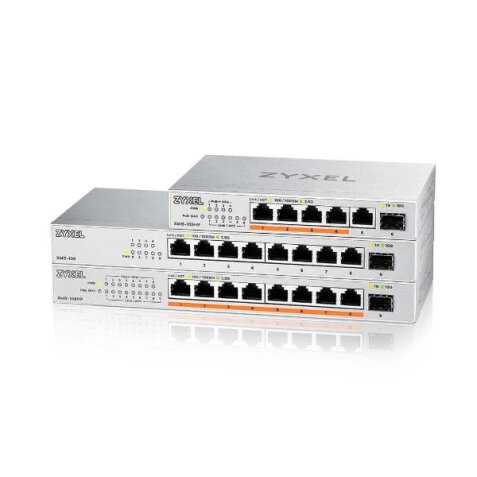 Switch Unmanaged  5 Porte 2.5GbE PoE (erogazione fino a 70W)  1 porta 10GbE SFP+  Desktop