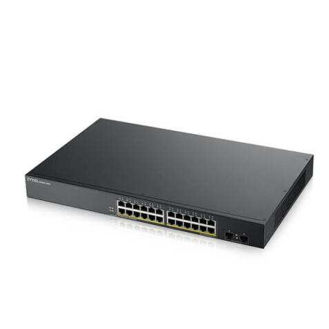 GS-1900-24HP - SWITCH WEB MANAGED 24 PORTE GIGABIT POE (EROGAZIONE POEFINO A 170W) + 2 PORTE SFP GIGABIT - SUPPORTO IPV6, VLAN - RACK