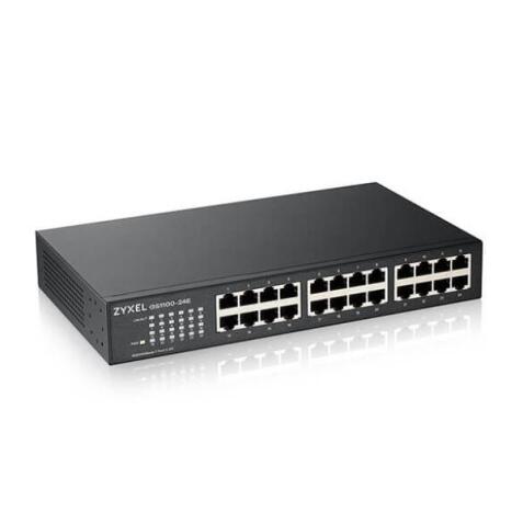 GS-1100-24E - SWITCH UNMANAGED  24 PORTE GIGABIT  DESIGN SENZA        VENTOLE, DESKTOP/RACK