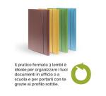 Cartella 3 lembi Holos marrone in plastica riciclata