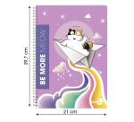 CF 5 QUADERNI MAXI SPIRALATI MEOW A4 80GR RIGATURA 1 RIGO NO FORI DOPPIA COVER 230GR PLASTICA LUCIDA