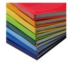 CF 5 QUADERNI CARTONATI A4 80GR RIGATURA Q FG 48+1 COVER CARTONATA PLASTICA LUCIDA COL. ASS.