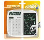 Calcolatrice tascabile 12 cifre con NOTE PAD LCD per scrivere e cancellare appunti. Solare  con pennino e cancellazione one-touch.
