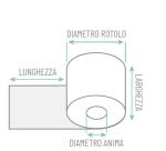 Rotolo per POS e carte di credito - carta termica BPA free - 57 mm x 18 mt - 48 g/m2 - diametro esterno 38 mm - anima 12 mm - Rotolificio Pugliese - blister 10 pezzi