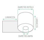 Rotolo per POS e carte di credito - carta termica BPA free - 57 mm x 20 mt - 48 g/m2 - diametro esterno 40 mm - anima 12 mm - Rotolificio Pugliese - blister 10 pezzi