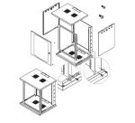 Fornitura in opera Armadio rack 19  da 20U  profondo 600mm  di larghezza 800mm - Nero