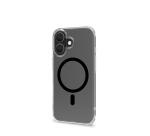 GELSKINMAG - Cover morbida trasparente in TPU, compatibile con la tecnologia Magsafe, anello magnetico color Nero per Apple iPhone 16 [IPHONE 16 CASES]