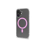 GELSKINMAG - Cover morbida trasparente in TPU, compatibile con la tecnologia Magsafe, anello magnetico color Rosa per Apple iPhone 16 [IPHONE 16 CASES]