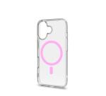 GELSKINMAG - Cover morbida trasparente in TPU, compatibile con la tecnologia Magsafe, anello magnetico color Rosa per Apple iPhone 16 [IPHONE 16 CASES]