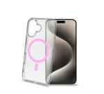 GELSKINMAG - Cover morbida trasparente in TPU, compatibile con la tecnologia Magsafe, anello magnetico color Rosa per Apple iPhone 16 [IPHONE 16 CASES]